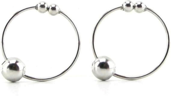 Silver Non-Piercing Nipple Bull Rings Erotic Body Jewelry JL30981