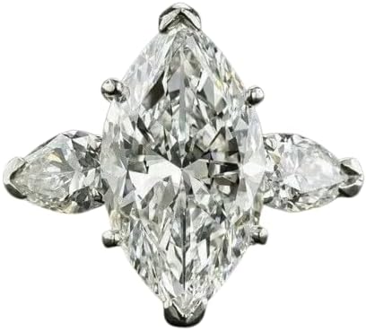 AARK & CO 3.00Ct Marquise Cut Lab Created Diamond Solitaire Woman's Engagement Ring14K Yellow Gold Finish