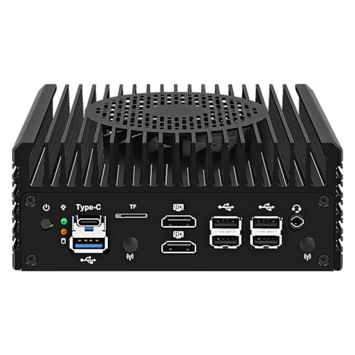 Firewall Mini PC 2x10G SFP Ports,Alder Lake i3-N3058C8T,up to 3.8GHz 2X i226-V 2.5GbE Mini Soft Router,SODIMM DDR5M.2 NVMe SSD2HDMIUSB2.0USB3.2Gen1Type-C Mini Desktop Computer