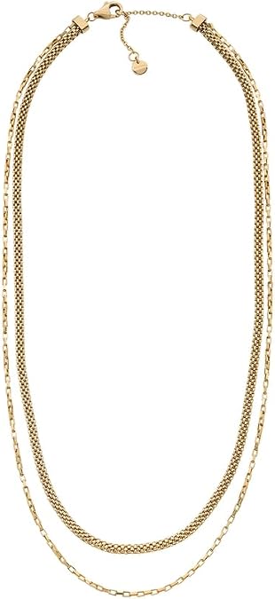 Skagen Women's Stainless Steel or Semi precious with lobster clasp Double chain necklace