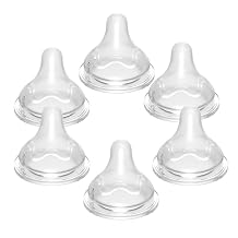Sippy Cup Nipples for Mam Bottles, Soft 100% Silicone Sippy Spout Nipples, Transition Cup Replacement Baby Bottles Nipple, BPA-Free, Size M, Medium Flow, 3m+, 6 Pack