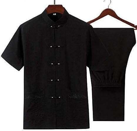 TaiChi Uniform,Tai Chi Clothing, Tai Chi Uniform Clothing-chinese Traditional Qi Gong Martial Arts Shaolin Kung Fu Taekwondo Training Clothes For Seniors Beginners Men(Black_185)