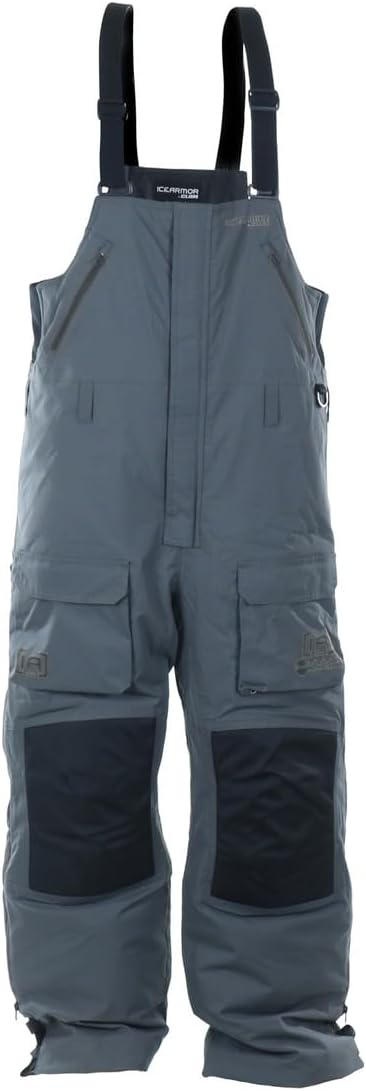 ICEARMOR by Clam Rise Float Bib, Charcoal/Black, X-Large