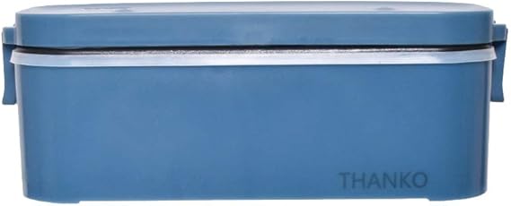 THANKO Small Rice Cooker for Single Serving, Super High Speed Bento Box Rice Cooker, White/Sakura/Indigo (Indigo)