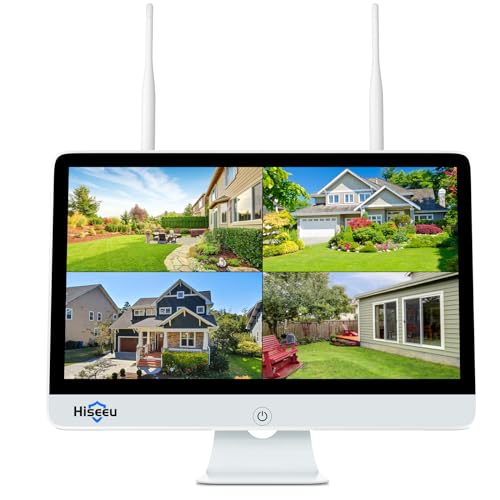 No HDD 15 LCD Wireless WiFi NVR 16 Channels Network Video Recorder, Built-in WiFi Router and Speaker, Supports up to 6TB HDD, Work with Hiseeu Wireless Camera, 247 Record