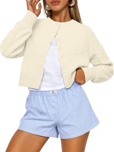 Trendy Queen Cropped Cardigan Sweaters for Women Y2k Fall Fashion Clothes 2026