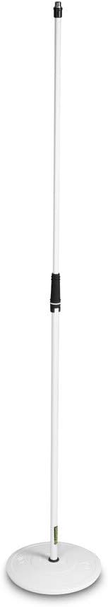 Gravity Microphone Stand MS 23 W Microphone Stand with Round Base for Vocal and Instrument Use, white