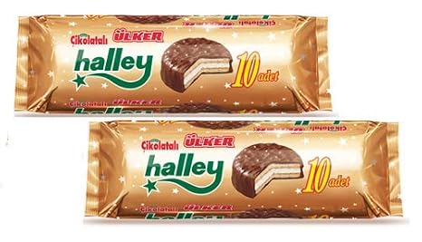 Ulker Halley Chocolate Covered Biscuit filled with Marshmallow Halal
