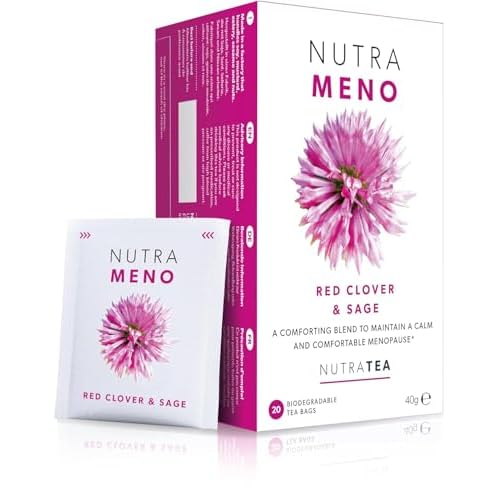 Nutra Tea NutraMeno - Menopause Tea, Red Clover Tea - Perimenopause & Menopause Relief For Women - Includes Red Clover, Sage & Rose - 60 Individually Wrapped Bags - Herbal Infusion 3 Pack