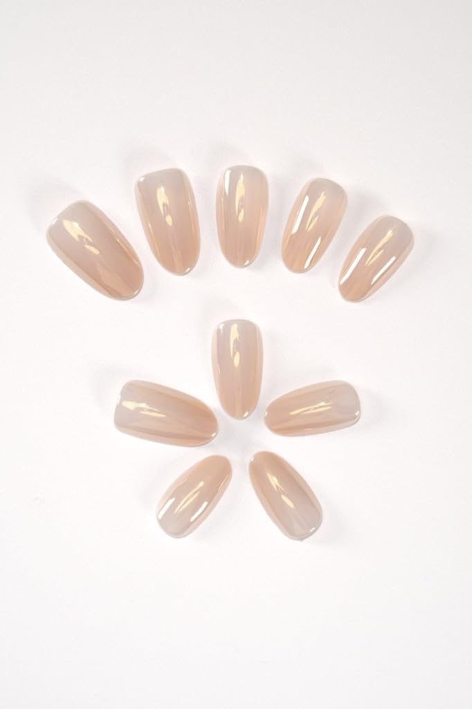Pop Beauty Insert Nail Set & Harmless Adhesive Hailey Bieber Color