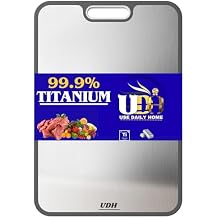 Titanium Cutting Board for Kitchen, Double Sided Non Toxic Chopping Board, Food Grade Metal Cutting Board, Dishwasher Safe Cutting Board for Meat Vegetables Fruit, Lightweight 15.8 x 10.5 Inch