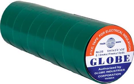 GLOBE Elektrik Bandı, Yeşil, 10'lu Paket