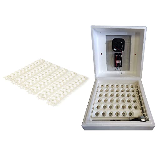 Farm Innovators 3400 Replacement Tray Rail for 120 Quail and Small Eggs 6 Pack with 2450 Digital Circulated Air Incubator & Auto Egg Turner, White