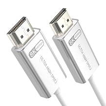 10K 8K Fiber Optic HDMI 2.1 Cable 6.6ft, HDMI Cable White Super Flexible 48Gbps, 8K60Hz & 4K120Hz, Support eARC, Dolby, HDCP 2.2&2.3, HDR 10, Compatible with Blu-ray Roku LG PS5 PS4 Xbox RTX