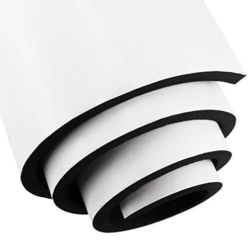DGSL Neoprene Adhesive Foam Sheets, 12 W x 59 L x 14 Thick Sponge Self Adhesive Rubber Padding Sheet Closed Cell Foam Sheet Roll for DIY, Multi-Function Soundproof Rubber Mat, Black