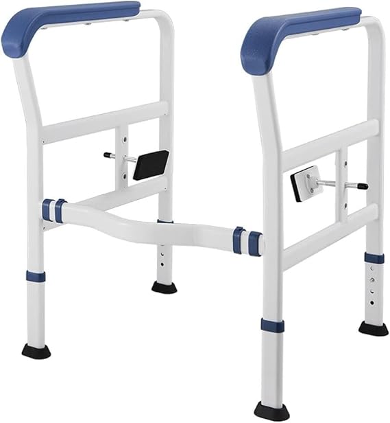 Compact Bathroom Toilet Safety Rails Elderly Toilet Safety Frames Handicap Toilet Rails,Width and Height Adjustable Support Frame(1 Pack)