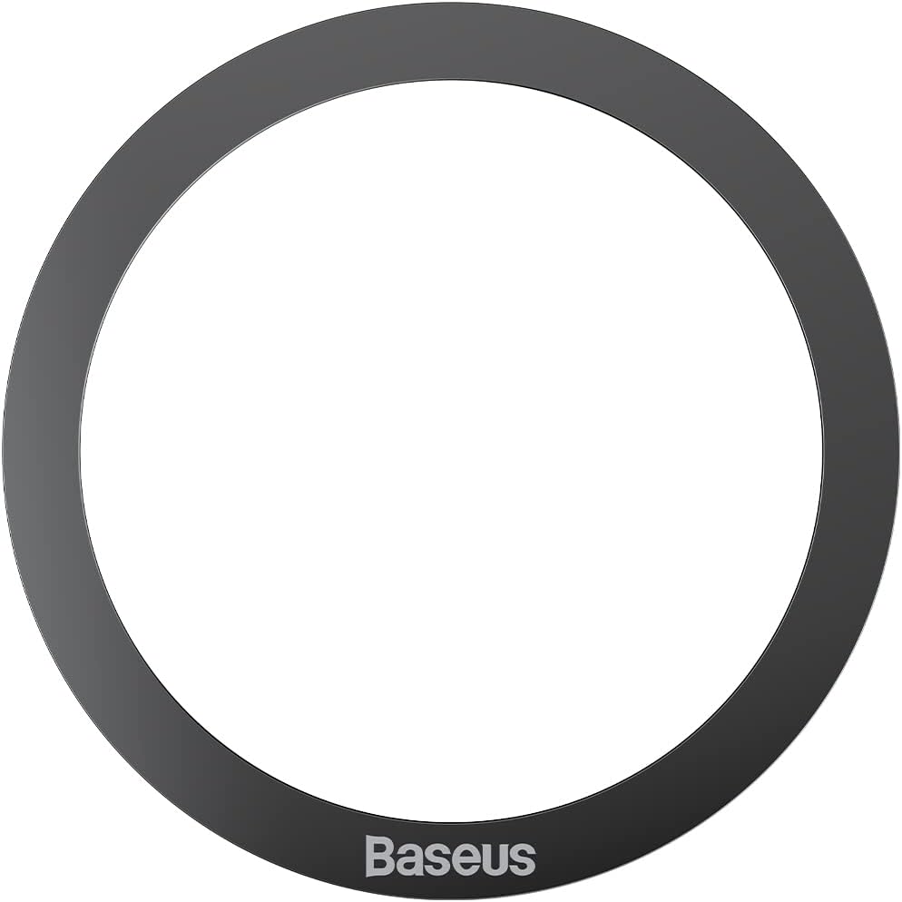 Baseus Magnetic Wireless Charger Magnetic Metal Ring Sticker 2 Pieces for MagSafe Sticker Ring, iPhone 15 Pro Max, Samsung S23 Ultra and More - Black