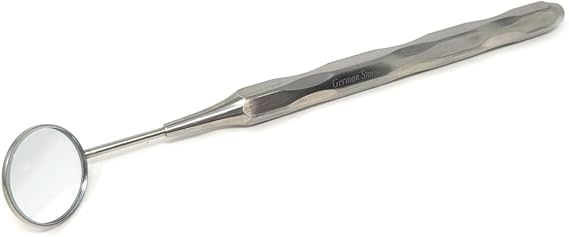 Dental Mirror Hollow Handle with Replaceable Mouth Mirror #5 Used for Teeth Inspection Cleaning Examination Tool Observing Small Parts Made of Stainless Steel (1 Pcs)