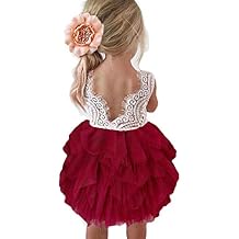 Topmaker Backless A-line Lace Back Flower Girl Dress