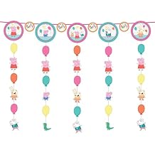 Peppa Pig Confetti Party Hanging String Decoration (48") - Multicolor Cardboard & String - Perfect for Kids' Themed Celebrations (1 Pc.)