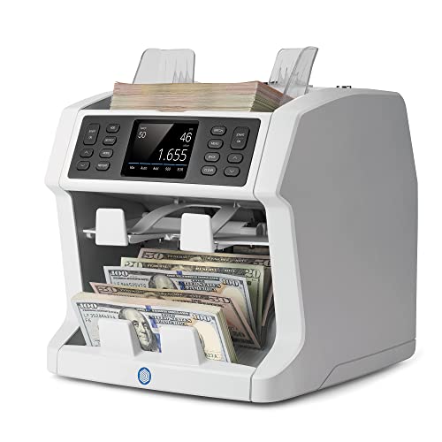 Safescan 2985-SX Money Counter Machine with Counterfeit Detection, Multi-Currency, Mixed Denomination, Bank Quality, High-Speed Counts and Sorts 1,200 Bills per Minute, 7 Point Counterfeit Check