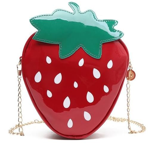 Toddle Girls Purse Novelty Strawberry Fruit Shape Handbag Crossbody PU Shoulder Bag Womens