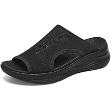 Womens Orthopedic Platform Slides Sandals with Arch Support Ladies Comfortable Walking Open Toe Plantar Fasciitis Slip On for Summer