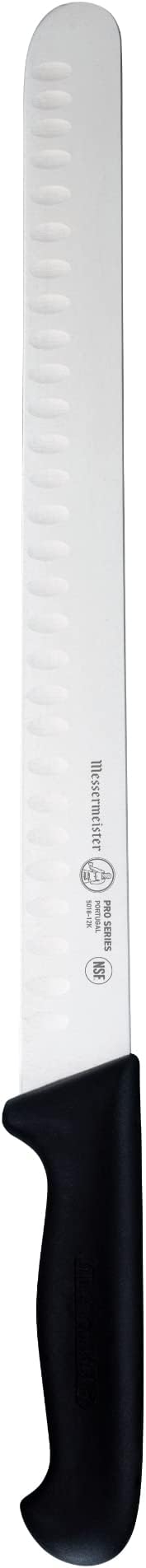 Messermeister Pro Series 12 Round-Tip Kullenschliff Slicer Knife - German X50 Stainless Steel & NSF-Approved PolyFibre Handle - 15-Degree Edge, Rust Resistant & Easy to Maintain - Made in Portugal