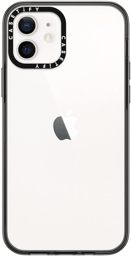 CASETiFY for iPhone 12 Case - Compact Clear Black | Lightweight | 4ft. 2x Military Grade Drop Protection | Black