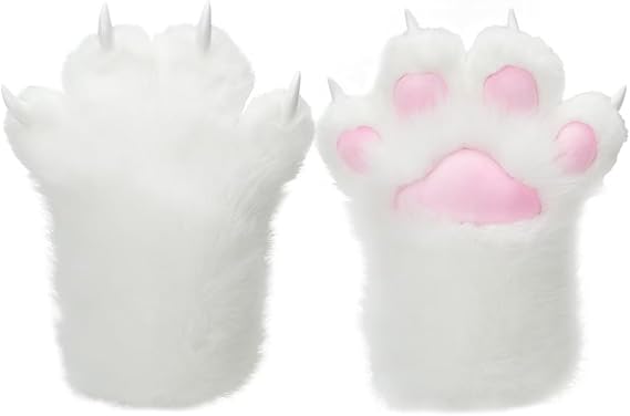 Furry Paws Gloves Soft Claw Finger Gloves for Furry Costume, Perfect for Cat and Fox Fursuit Paws