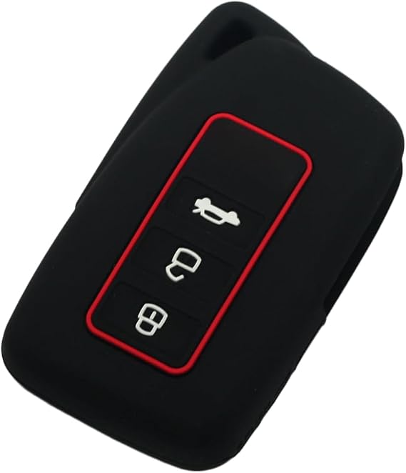 Silicone Cover Protector Case Holder Skin Jacket Compatible with LEXUS 3 Button Smart Remote Key Fob CV9416 Black