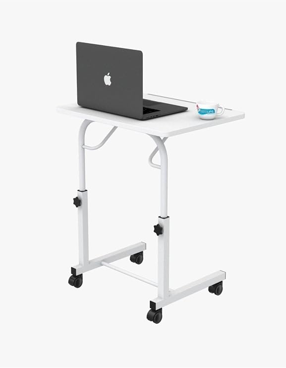 Depolife Wheeled Notebook Laptop Work Table Acrobat Course Dining Sofa Bed Table with Tilt and Height Adjustment
