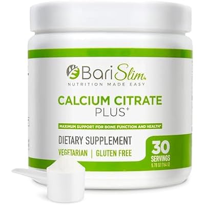 BariSlim Bariatric Calcium Citrate Plus Powder - Formulated for Patients After Weight Loss Surgery - Maximum Support for Bone Function and Health - Easy Digestion and Absorption | 600 mg 30 Servings