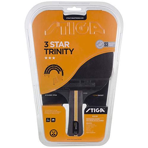 STIGA Trinity 3-Star Table Tennis Bat, BlackRed