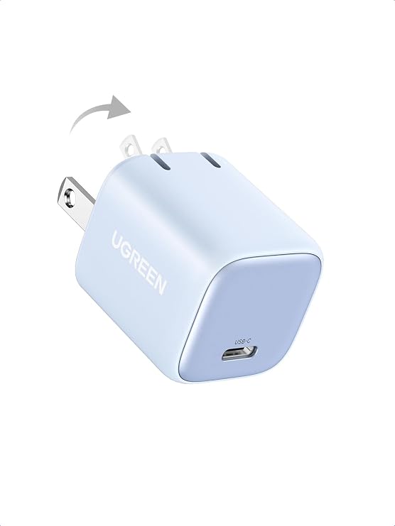 UGREEN Nexode Mini 30W PD Charger, USB-C Rapid Charger, GaNFast II Gallium Nitride Adopted, Ultra Compact, Foldable Plug, PD/PPS/QC4+/SCP Standard Compatible/PSE Technical Standards Compliant, Type