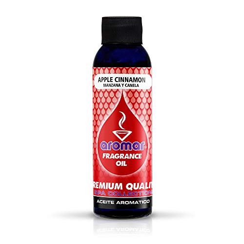 AROMAR Premium Fragrance Oil, Apple Cinnamon 4oz. Bottle. Long Lasting Aromatic Scent, Fresh and Revitalizing Aromatherapy for Living Room, Bedroom, and Kitchen