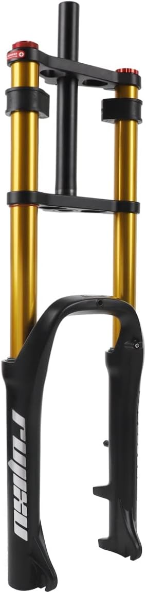 20 Inch Fat Fork 4.0" Tire Disc Brake Travel 140mm MTB Bike Air Suspension Fork 1-1/8" DH Rebound Adjustment QR Electric Bicycle Front Fork 9x135mm