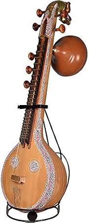 Heavy Metal Folding Floor Stand For Indian Sitar, Saraswati Veena, Tanpura. Self-standing Self-supporting