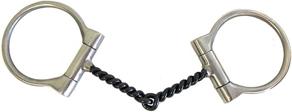 AJ Tack Dee Ring Twisted Snaffle Bit, 5 in Sweet Iron