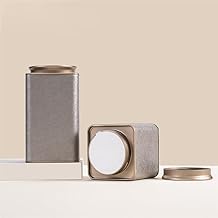 2 Packs Airtight Tea Tins for Loose Tea Square Cans Matcha Canister Empty Container for Kitchen Storage Coffee Beans Tea Can (White, Large)