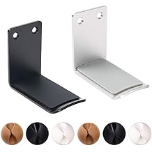 SourceTon 2 Packs Aluminum Headphone Stand Hanger and 6 Cable Clips, 2 Headset Holder Mount (Black and Silver) and 6 Cable Organizers with Strong Adhesive Tape and Screws for Headphones