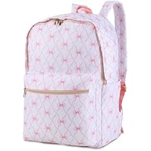 Coquette Pink Bow Backpack Preppy Kawaii Backpack Cute Medium Size Laptop Bag for Women, Waterproof Travel Kawaii Daypack