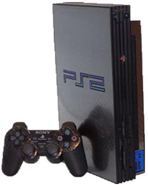Black Carbon Fiber - Vinyl Decal Mod Skin Kit by System Skins - Compatible with PlayStation 2 Console
