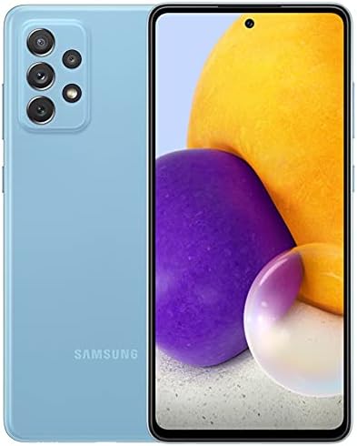 SAMSUNG Galaxy A72 128GB, 6GB 6.7, Snapdragon 720G, 5000mAh Battery Dual SIM GSM Unlocked Global 4G LTE T-Mobile, AT&T, NOT Metro International A725MDS Fast Car Charger Bundle, Awesome Blue