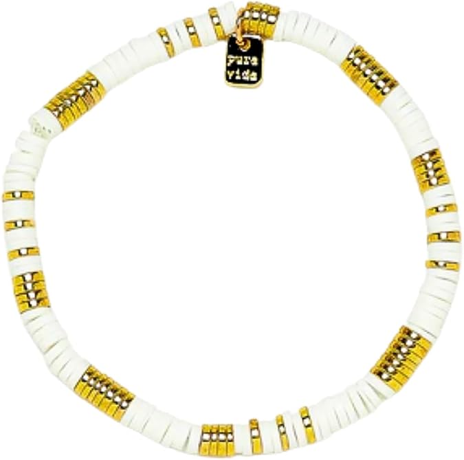 Pura Vida - Gold & White Pisa Stretch - Bracelet