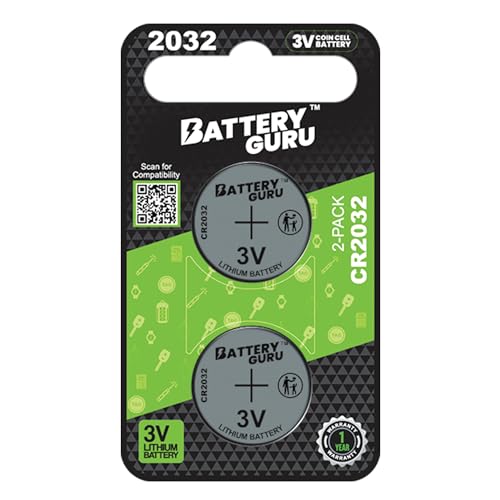 Tesla Gear Key Fob Battery Replacement for Hyundai Elantra 2007-2024 Hyundai Elantra, CR2032 Remote Battery Pack of 2 Powered by BatteryGuru