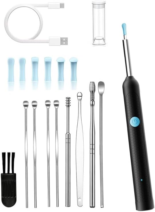 Ear Wax Removal,Ear Cleaner with 1080P Camera,Smart Visual Earwax Cleaning Tool with 6 LED Lights,8 Pcs Ear Set,6 Ear Scoop Ear Tips Replacement,Ear Cleaner for iOS & Android (NE6-YT)
