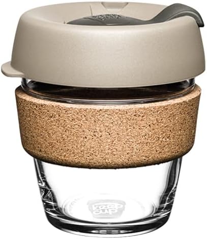 KeepCup Reusable Tempered Glass Coffee Cup | Travel Mug with Splash Proof Lid, Brew Cork Band, Lightweight, BPA Free | Extra Small | 6oz / 177ml | Filter