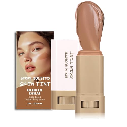 Serum-Boosted Beauty Balm & Skin Tint Stick - Solid Tinted Moisturizing Serum for Natural Finish Makeup, Full Coverage, Silky Texture #6, 1Pc