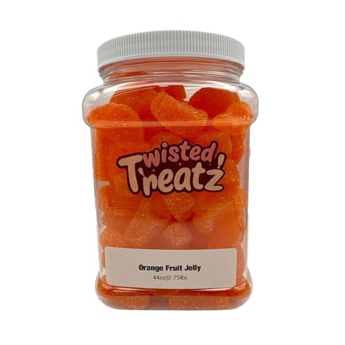 Fruit Slices Jelly Candy | Sugar-Dusted Nostalgic Sweets | Multiple Flavors Available | Classic Candy For Kids and Adults | Available in 8oz, 1lb, 2lb, 2.75lb & 6lb Jars 2.75 lbs Jar, Orange